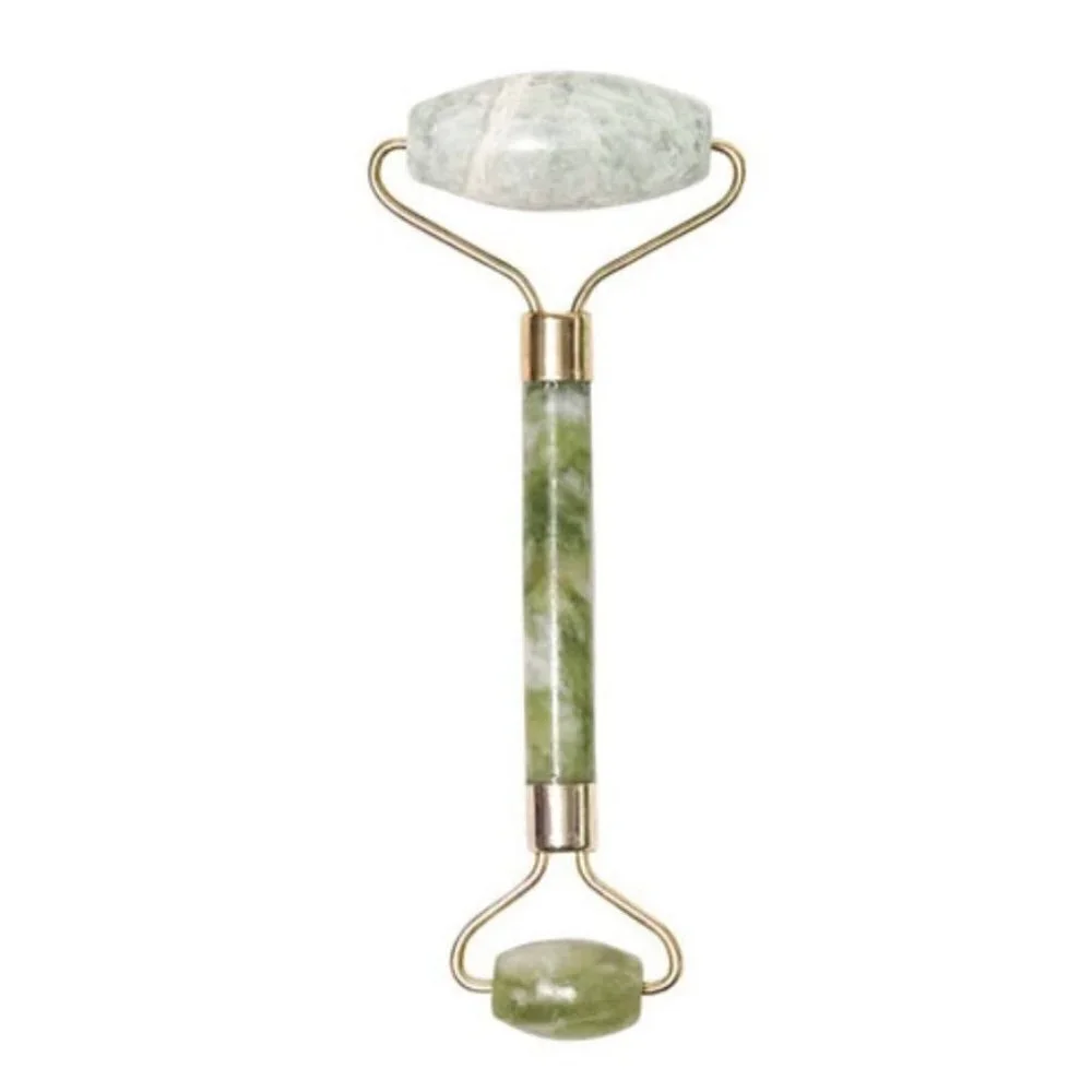 Sherrie Matthews Acupuncture Green Jade Stone Roller Double Sided Beauty Tool